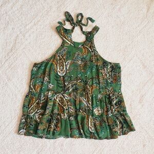 Green Paisley Women's Top